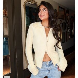 KEEPSAKE the Label Cream Zippered Cardigan